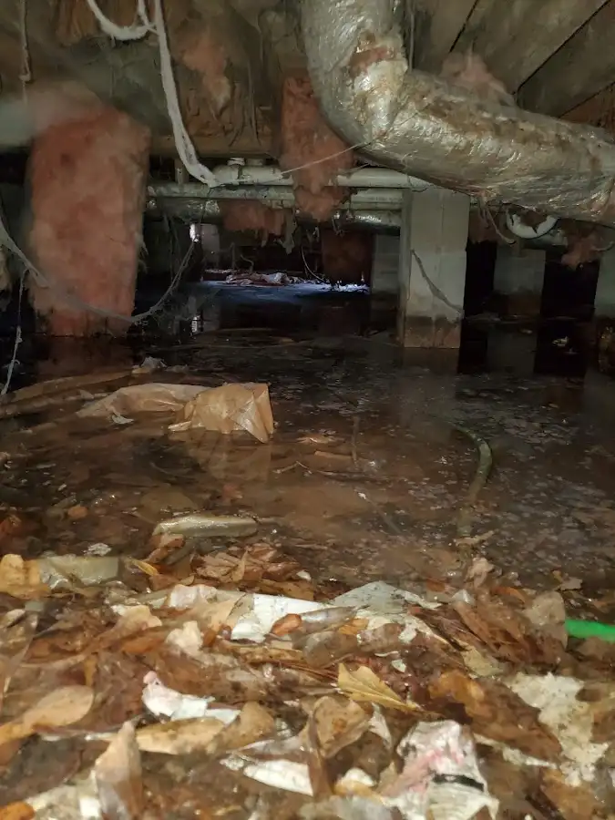Crawl space flood assessment for Commercial Water Damage Restoration in Youngsville