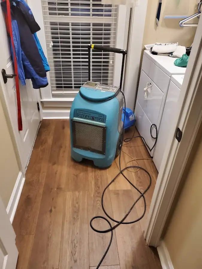 Commercial dehumidifier deployed for Flood Damage Cleanup in Youngsville